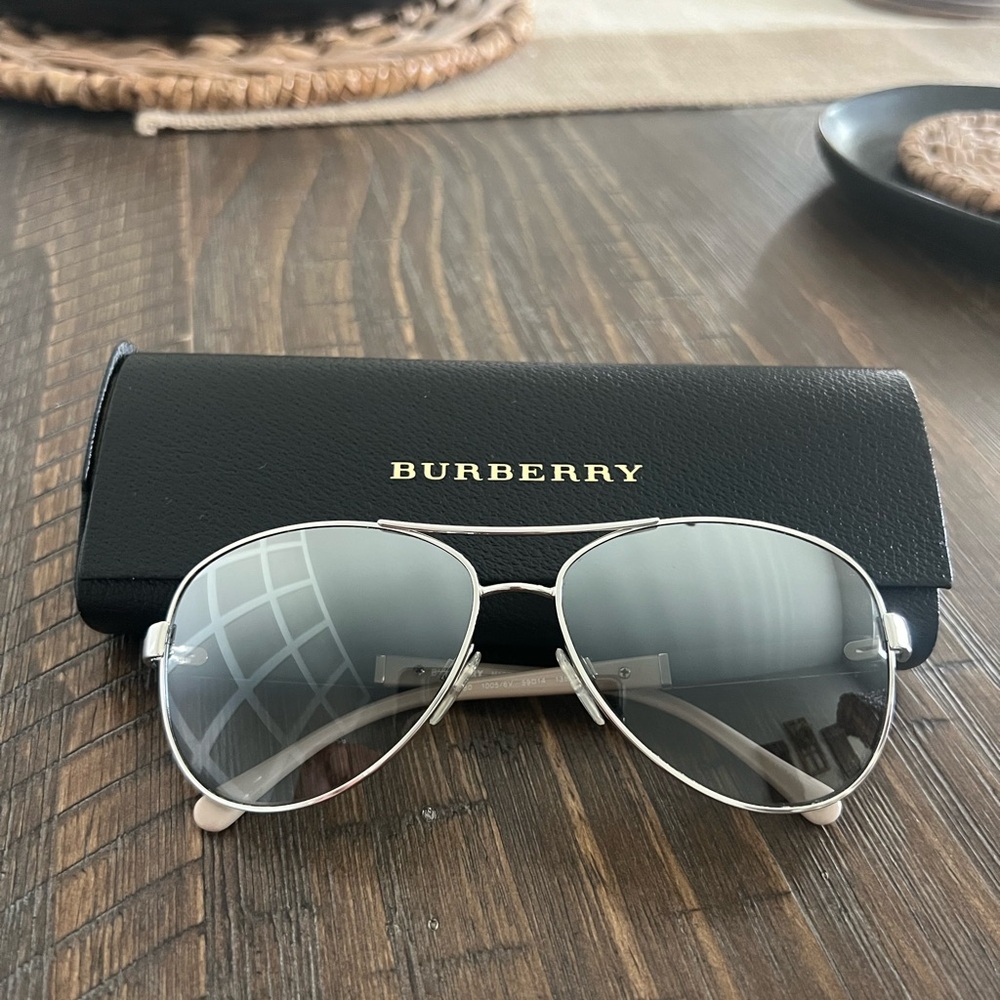 Burberry Metallic Aviator Sunglasses